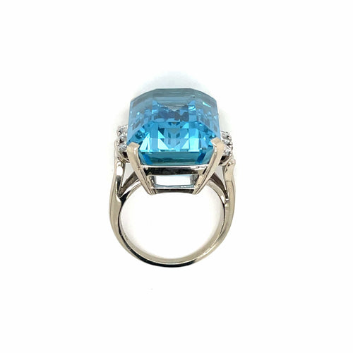 Bague Bague Diamant Aigue-Marine Santa Maria 25 Carats 58 Facettes