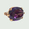 Bague 56 Bague au design contemporain du XXe siècle en or 18 carats avec diamants et améthyste 58 Facettes Q850