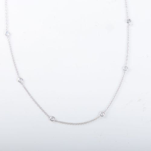 Collier Collier Or blanc 10 diamants 58 Facettes 8393