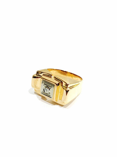 Bague 52 Bague Tank Or et Diamant 58 Facettes