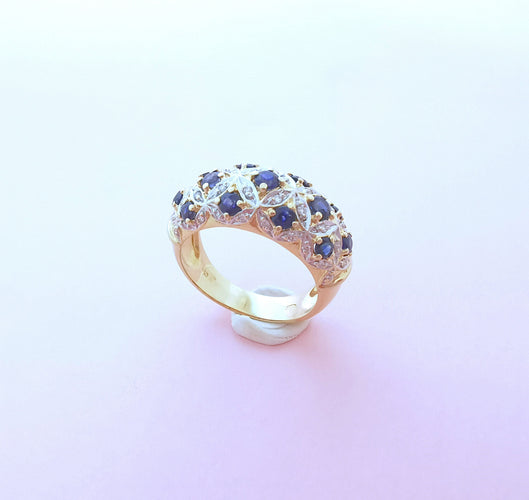 Bague 56.5 Bague Jonc Or Saphirs et Diamants 58 Facettes AA 1633