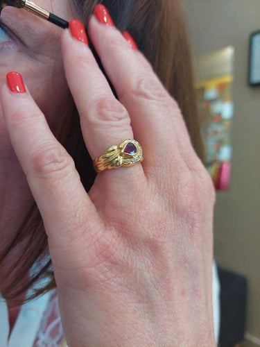 Bague 55 BAGUE MODERNE RUBIS ET DIAMANTS 58 Facettes 065021