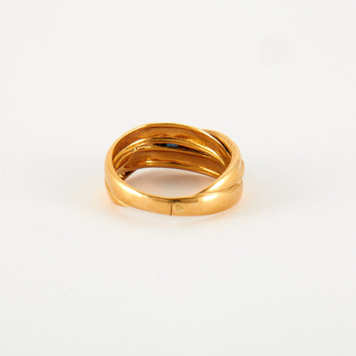 Bague 51 Bague en Or jaune, diamants & saphirs 58 Facettes