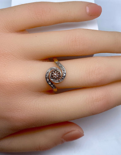 Bague 55 Bague tourbillon diamants vers 1900 58 Facettes AB179