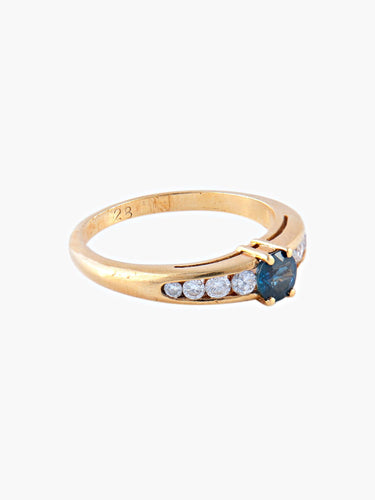 Bague Bague Or Jaune Saphir Diamants 58 Facettes