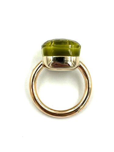 Bague 54 POMELLATO - Bague « Nudo Assoluto » 2 ors et quartz vert XXL 58 Facettes