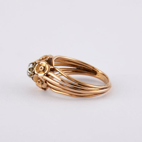 Bague 60 Bague motifs floraux et Diamant 58 Facettes JB21