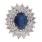Bague 54 Bague en or blanc, saphir et diamants 58 Facettes F4952
