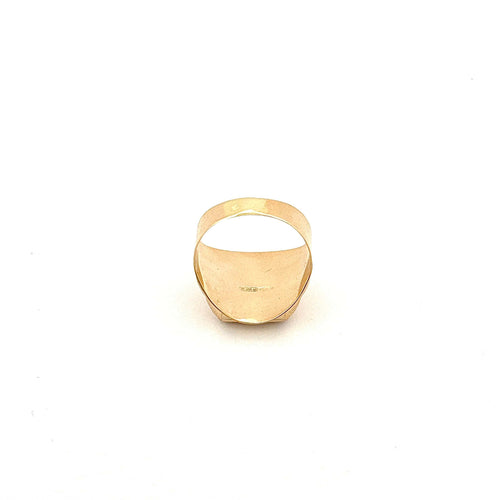 Bague 61 Chevalière Dollars en or jaune 18 carats 58 Facettes
