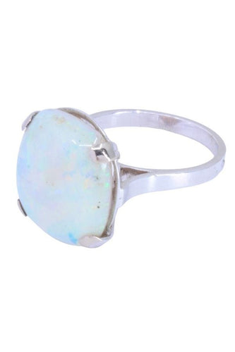 Bague 51 BAGUE OPALE BLANCHE 58 Facettes 069351
