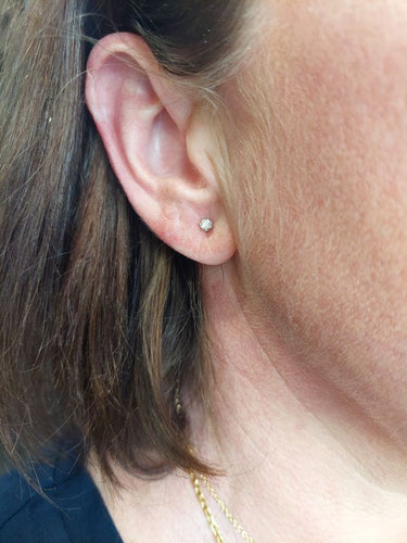 Boucles d'oreilles CLOUS DIAMANTS 0.13 CARAT 58 Facettes 066691