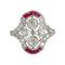 Bague 56 Bague Art-Déco Platine Rubis Diamants 58 Facettes 1-1497/2