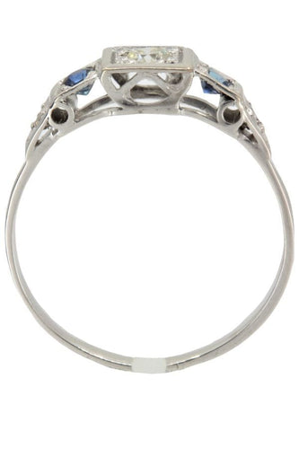 Bague BAGUE ART-DÉCO SAPHIRS ET DIAMANTS 58 Facettes 042051