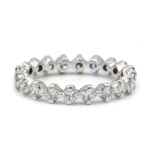 Bague 56 Alliance en or blanc & diamants 58 Facettes 210046SP