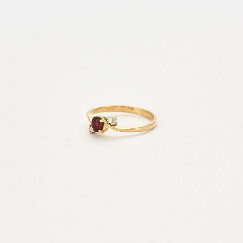 Bague 52 Bague fine Grenat Diamants 58 Facettes EL2-145