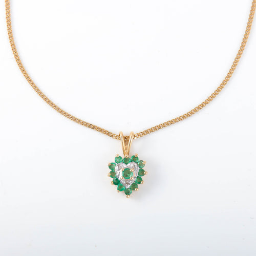 Collier Collier coeur émeraudes or jaune 58 Facettes 2788
