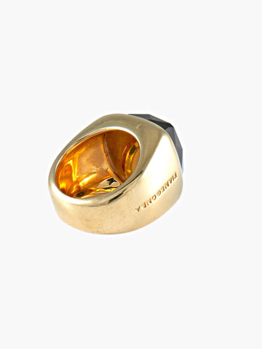 Bague 55 Bague Chevalière Pianegonda Quartz fumé 58 Facettes