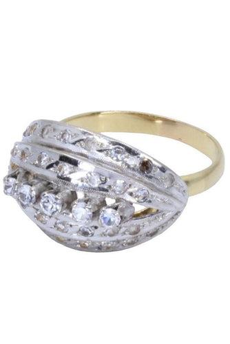 BAGUE ART-NOUVEAU PIERRES DU RHIN 58 Facettes 061961