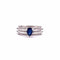Bague 54 Bague Or blanc Saphir poire Diamants 58 Facettes
