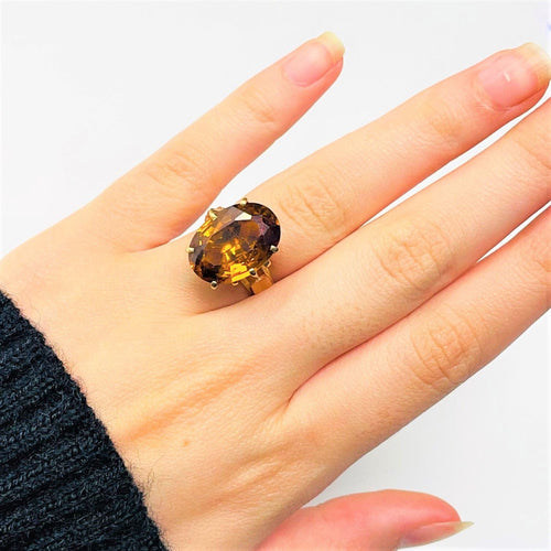 Bague 53 Bague Or Pierre Orange 58 Facettes 20400000619