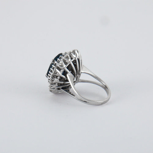 Bague 50 Bague Saphir double entourage Diamants 58 Facettes ALGU22
