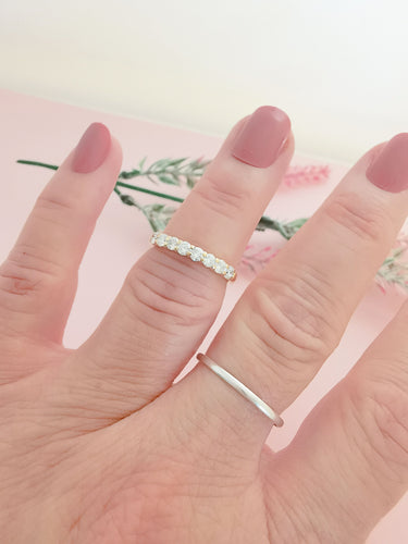 Bague 53 Demi Alliance Diamants 0,60 ct 58 Facettes AA 1586
