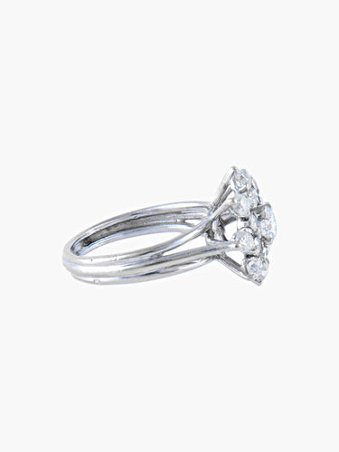Bague Bague Fleur Diamants, Vers 1950 58 Facettes