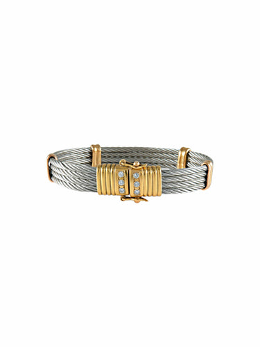 Bracelet BRACELET OR, ACIER ET DIAMANTS 58 Facettes