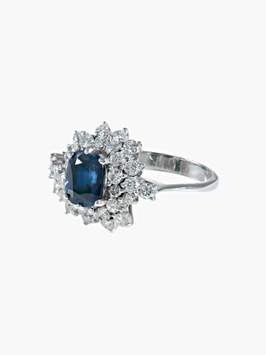 Bague 57 Bague Marguerite Saphir et Diamants 58 Facettes