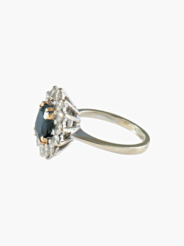 Bague 56 Bague Marguerite Saphir et Diamants 58 Facettes