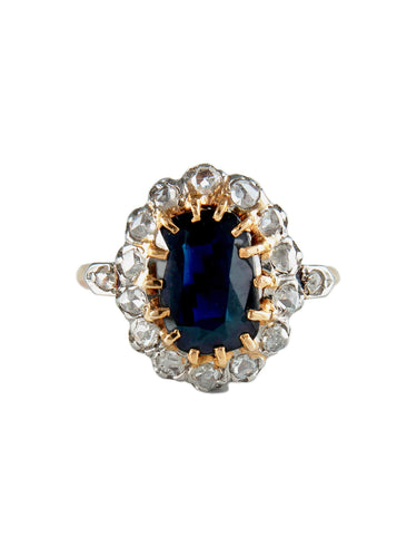 Bague 55.5 Bague Ancienne Or, Saphir et Diamants 58 Facettes