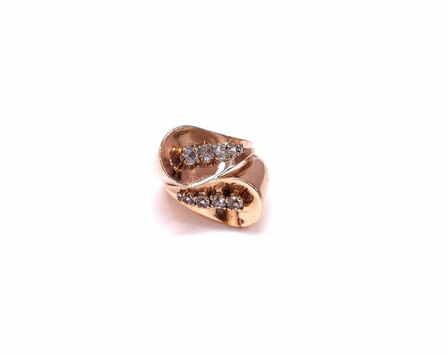 Bague 50 Bague vintage Toi et Moi or rose 58 Facettes Bag.duo50-764