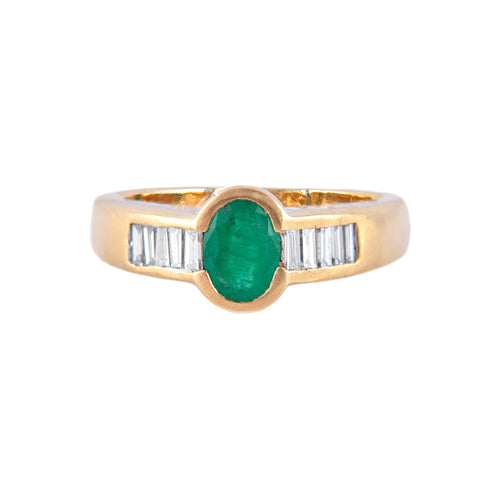 Bague 54 Bague Emeraude et Diamants 58 Facettes