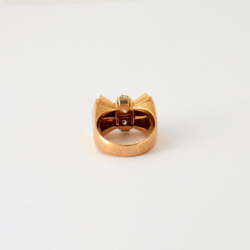 Bague 56 Bague noeud TANK or jaune et diamants 58 Facettes