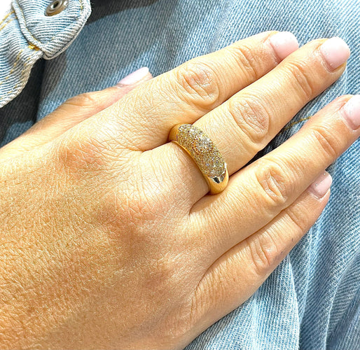 Bague Bague jonc en Or jaune & Diamants 58 Facettes