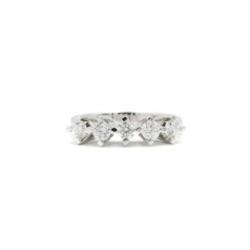 Bague 54 Demi Alliance 5 Diamants 58 Facettes 220227R