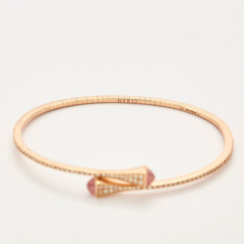 Bracelet MARLI – Bracelet CLEO Diamants Quartz rose 58 Facettes