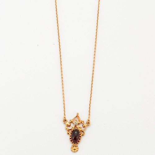 Collier Collier ancien Grenat Diamant 58 Facettes