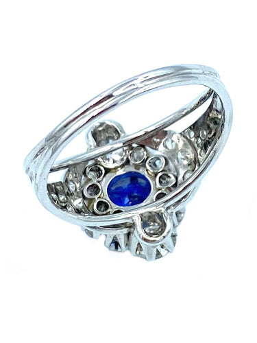 Bague Bague 19ème or, saphir et diamants 58 Facettes