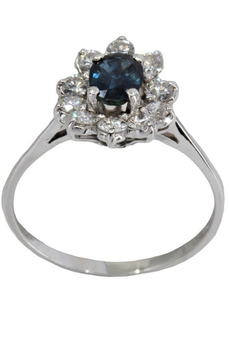 Bague 57 BAGUE MARGUERITE SAPHIR ET DIAMANTS 58 Facettes 048931