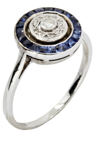 Bague BAGUE ART-DÉCO SAPHIRS ET DIAMANTS 58 Facettes 044631