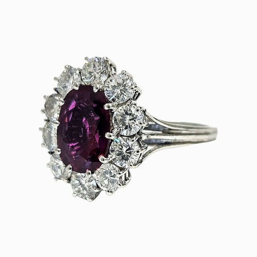 Bague 52.5 Bague marguerite Or blanc Rubis Diamants 58 Facettes 1-1550/1