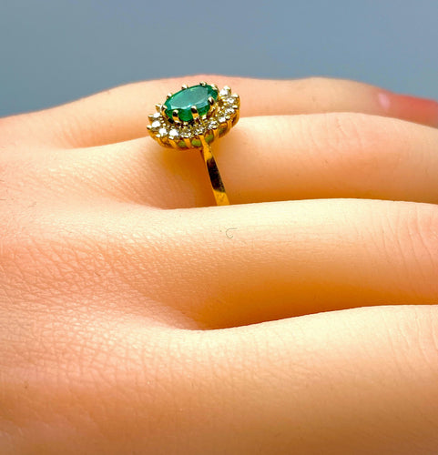 Bague Bague marguerite émeraude diamants 58 Facettes AB181