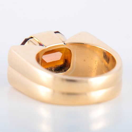 Bague 48 Bague tank Art Déco citrine de Madère 58 Facettes