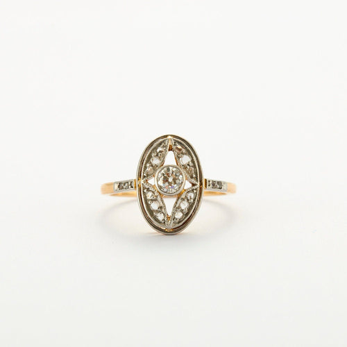 Bague Bague Ancienne Or Diamants 58 Facettes