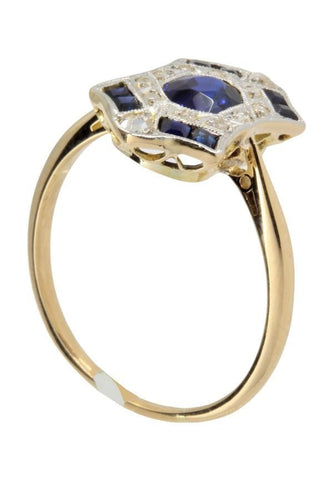 Bague BAGUE ART-DÉCO SAPHIRS ET DIAMANTS 58 Facettes 042001