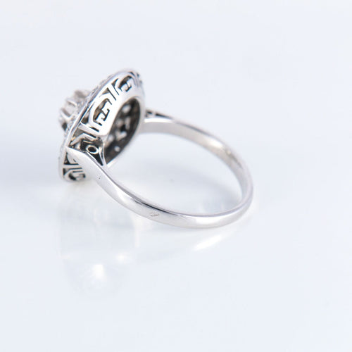 Bague 50 Bague Rosace diamants, époque Art Déco 58 Facettes