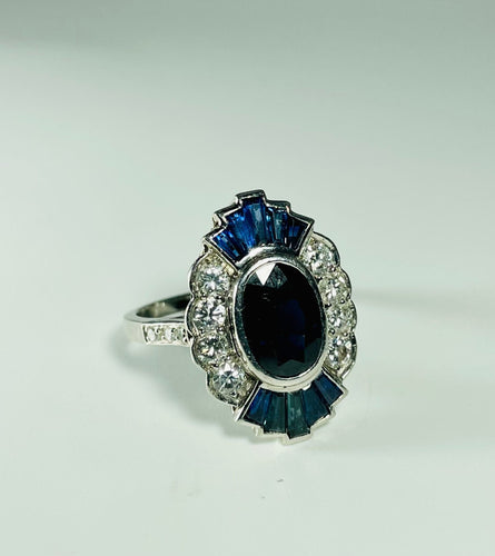 Bague 52 Bague Art Déco saphirs et diamants 58 Facettes 73