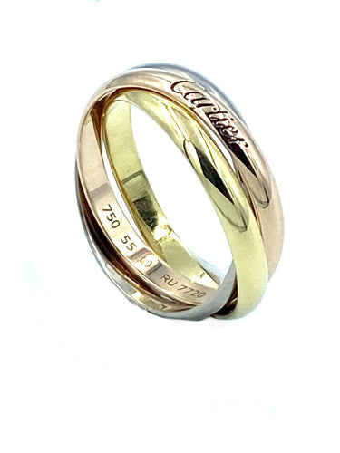 Bague Cartier. Collection Trinity, alliance 3 ors PM 58 Facettes