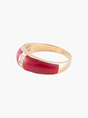 Bague Bague Jonc Or Jaune Cornaline 58 Facettes